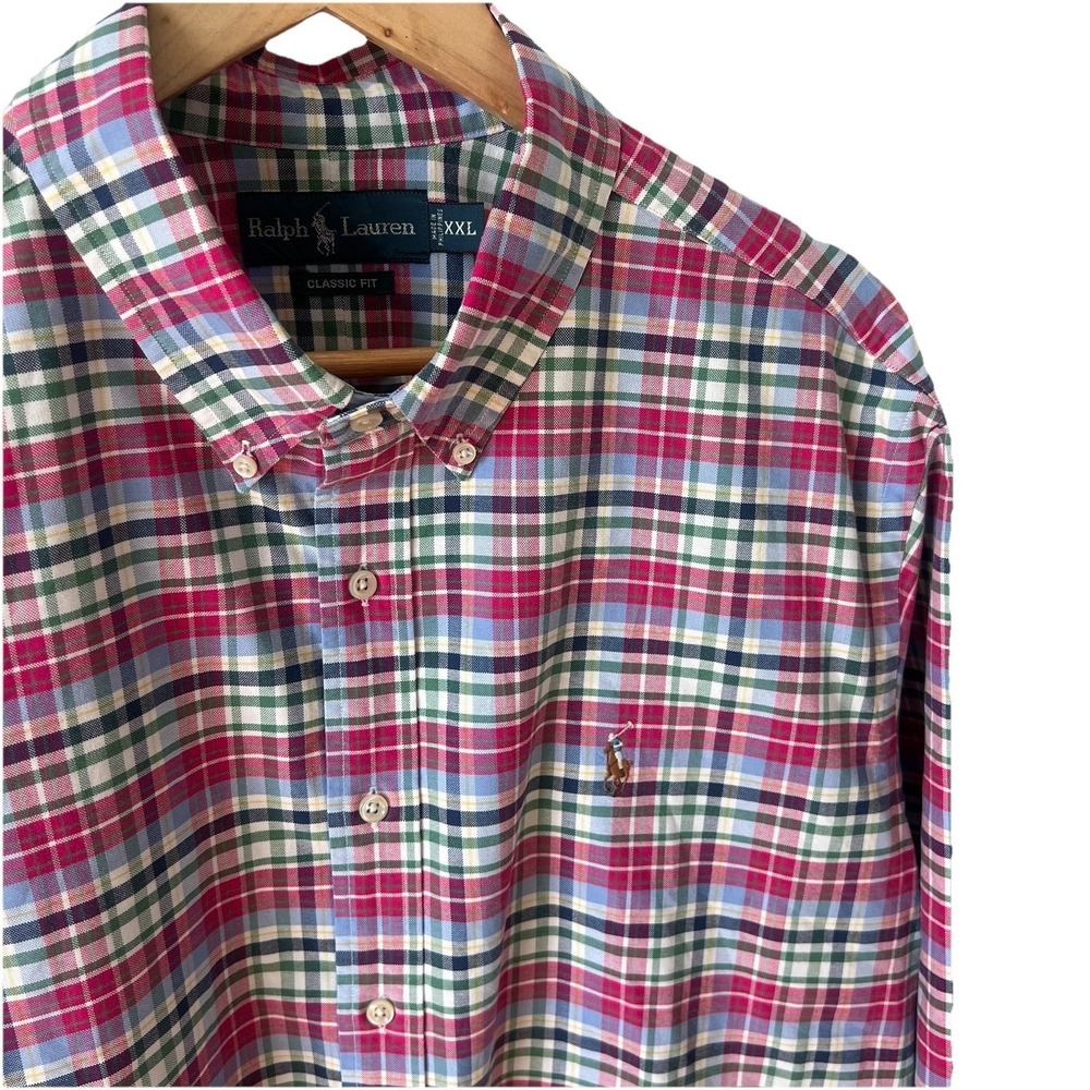 Ralph Lauren Mens XXL Classic Fit Long Sleeve Button Down Oxford Pink Polo Shirt - Picture 2 of 5
